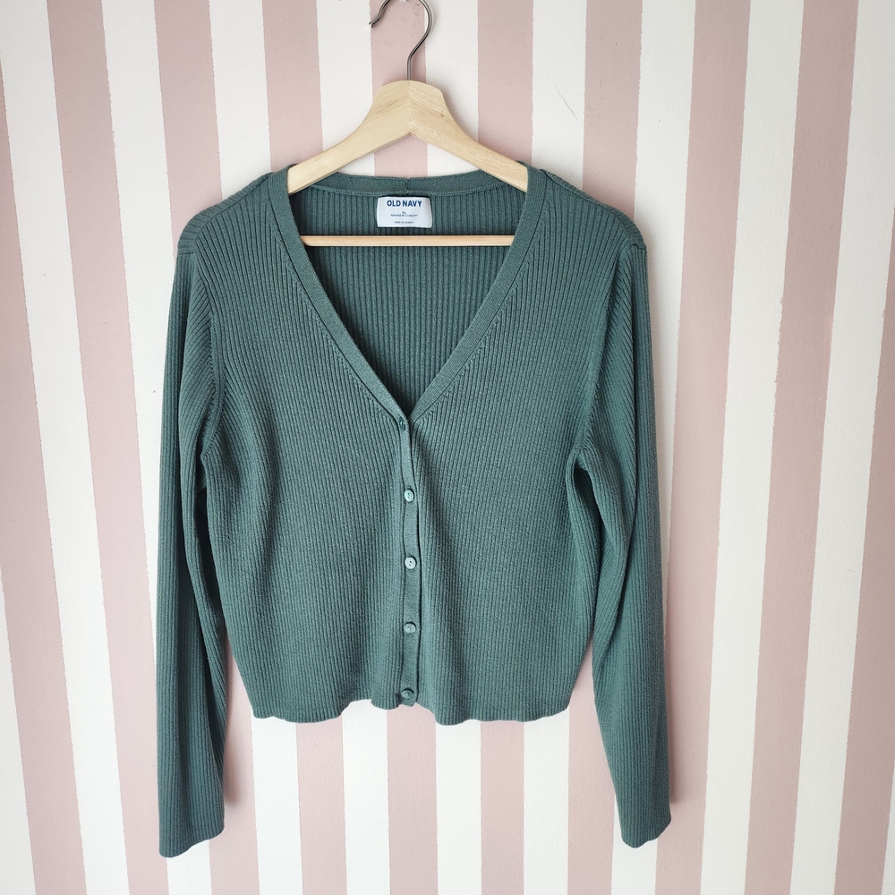 Old Navy Women's Green Cardigan Sweater